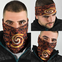 Polynesia Lava Monster Cosplay Neck Gaiter Fiery Glowing Volcano Crack Pattern