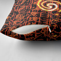 Polynesia Lava Monster Cosplay Pillow Cover Fiery Glowing Volcano Crack Pattern