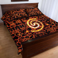 Polynesia Lava Monster Cosplay Quilt Bed Set Fiery Glowing Volcano Crack Pattern