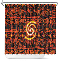 Polynesia Lava Monster Cosplay Shower Curtain Fiery Glowing Volcano Crack Pattern