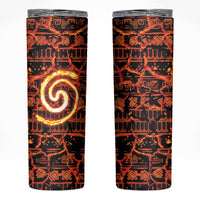 Polynesia Lava Monster Cosplay Skinny Tumbler Fiery Glowing Volcano Crack Pattern
