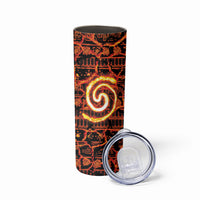 Polynesia Lava Monster Cosplay Skinny Tumbler Fiery Glowing Volcano Crack Pattern