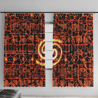 Polynesia Lava Monster Cosplay Window Curtain Fiery Glowing Volcano Crack Pattern