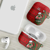 Guam Christmas AirPods Case Chamorro Seal Hat Santa Tribal Waves - Polynesian Pride