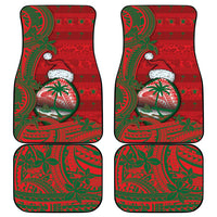 Guam Christmas Car Mats Chamorro Seal Hat Santa Tribal Waves - Polynesian Pride