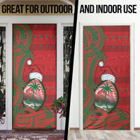 Guam Christmas Door Cover Chamorro Seal Hat Santa Tribal Waves - Polynesian Pride