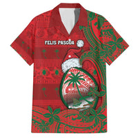 Guam Christmas Family Matching Puletasi and Hawaiian Shirt Chamorro Seal Hat Santa Tribal Waves - Polynesian Pride