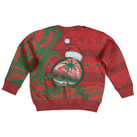 Guam Christmas Kid Ugly Christmas Sweater Chamorro Seal Hat Santa Tribal Waves DT05 - Polynesian Pride