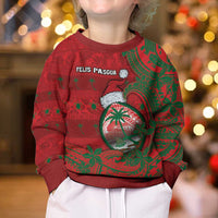 Guam Christmas Kid Ugly Christmas Sweater Chamorro Seal Hat Santa Tribal Waves DT05 - Polynesian Pride