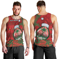 Guam Christmas Men Tank Top Chamorro Seal Hat Santa Tribal Waves - Polynesian Pride