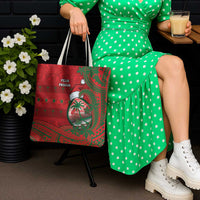 Guam Christmas Tote Bag Chamorro Seal Hat Santa Tribal Waves DT05 - Polynesian Pride