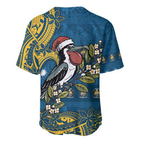 Nauru Christmas Baseball Jersey Frigatebird Bird Santa Tribal Waves DT05 - Polynesian Pride