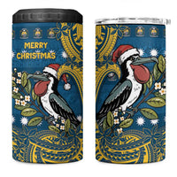 Nauru Christmas 4 in 1 Can Cooler Tumbler Frigatebird Bird Santa Tribal Waves - Polynesian Pride