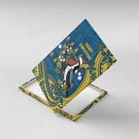 Nauru Christmas Canvas Wall Art Frigatebird Bird Santa Tribal Waves - Polynesian Pride