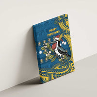 Nauru Christmas Canvas Wall Art Frigatebird Bird Santa Tribal Waves - Polynesian Pride