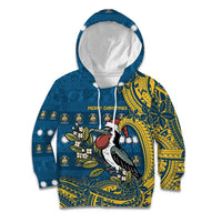 Nauru Christmas Kid Hoodie Frigatebird Bird Santa Tribal Waves - Polynesian Pride