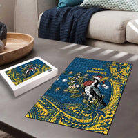 Nauru Christmas Puzzle Frigatebird Bird Santa Tribal Waves - Polynesian Pride