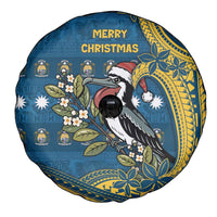 Nauru Christmas Spare Tire Cover Frigatebird Bird Santa Tribal Waves - Polynesian Pride