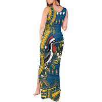 Nauru Christmas Tank Maxi Dress Frigatebird Bird Santa Tribal Waves - Polynesian Pride