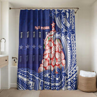 Northern Mariana Islands Christmas Bathroom Set Seashell Xmas Tree Tribal Waves - Polynesian Pride