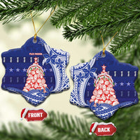 Northern Mariana Islands Christmas Ceramic Ornament Seashell Xmas Tree Tribal Waves - Polynesian Pride