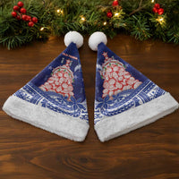 Northern Mariana Islands Christmas Santa Hat Seashell Xmas Tree Tribal Waves - Polynesian Pride