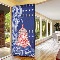Northern Mariana Islands Christmas Door Cover Seashell Xmas Tree Tribal Waves DT05 - Polynesian Pride