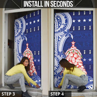 Northern Mariana Islands Christmas Door Cover Seashell Xmas Tree Tribal Waves DT05 - Polynesian Pride