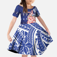 Northern Mariana Islands Christmas Family Matching Long Sleeve Bodycon Dress and Hawaiian Shirt Seashell Xmas Tree Tribal Waves - Polynesian Pride