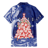 Northern Mariana Islands Christmas Family Matching Mermaid Dress and Hawaiian Shirt Seashell Xmas Tree Tribal Waves - Polynesian Pride