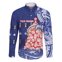 Northern Mariana Islands Christmas Family Matching Off Shoulder Short Dress and Hawaiian Shirt Seashell Xmas Tree Tribal Waves - Polynesian Pride