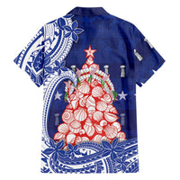 Northern Mariana Islands Christmas Family Matching Puletasi and Hawaiian Shirt Seashell Xmas Tree Tribal Waves DT05 - Polynesian Pride