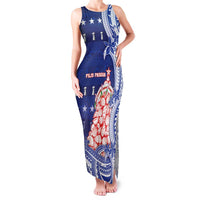 Northern Mariana Islands Christmas Family Matching Tank Maxi Dress and Hawaiian Shirt Seashell Xmas Tree Tribal Waves - Polynesian Pride