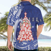 Northern Mariana Islands Christmas Hawaiian Shirt Seashell Xmas Tree Tribal Waves DT05 - Polynesian Pride