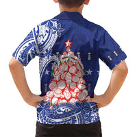 Northern Mariana Islands Christmas Hawaiian Shirt Seashell Xmas Tree Tribal Waves - Polynesian Pride