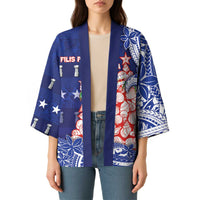Northern Mariana Islands Christmas Kimono Seashell Xmas Tree Tribal Waves DT05 - Polynesian Pride
