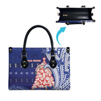 Northern Mariana Islands Christmas Leather Bag Seashell Xmas Tree Tribal Waves DT05 - Polynesian Pride