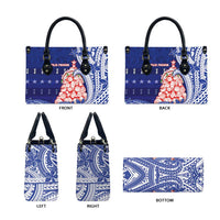 Northern Mariana Islands Christmas Leather Bag Seashell Xmas Tree Tribal Waves DT05 - Polynesian Pride