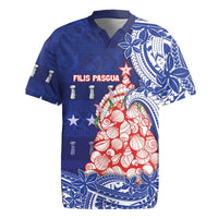 Northern Mariana Islands Christmas Rugby Jersey Seashell Xmas Tree Tribal Waves - Polynesian Pride