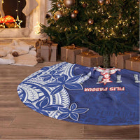 Northern Mariana Islands Christmas Tree Skirt Seashell Xmas Tree Tribal Waves - Polynesian Pride