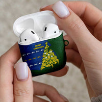 Solomon Islands Christmas AirPods Case Seashell Xmas Tree Tribal Waves - Polynesian Pride