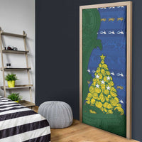 Solomon Islands Christmas Door Cover Seashell Xmas Tree Tribal Waves - Polynesian Pride