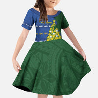 Solomon Islands Christmas Family Matching Summer Maxi Dress and Hawaiian Shirt Seashell Xmas Tree Tribal Waves - Polynesian Pride