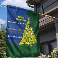 Solomon Islands Christmas Garden Flag Seashell Xmas Tree Tribal Waves - Polynesian Pride