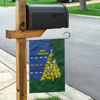 Solomon Islands Christmas Garden Flag Seashell Xmas Tree Tribal Waves - Polynesian Pride