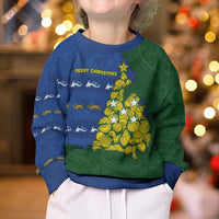 Solomon Islands Christmas Kid Ugly Christmas Sweater Seashell Xmas Tree Tribal Waves - Polynesian Pride