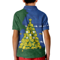 Solomon Islands Christmas Kid Polo Shirt Seashell Xmas Tree Tribal Waves DT05 - Polynesian Pride