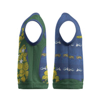 Solomon Islands Christmas Knitted V-Neck Vest Seashell Xmas Tree Tribal Waves - Polynesian Pride