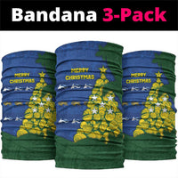 Solomon Islands Christmas Neck Gaiter Seashell Xmas Tree Tribal Waves - Polynesian Pride