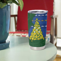 Solomon Islands Christmas Tumbler Cup Seashell Xmas Tree Tribal Waves DT05 - Polynesian Pride